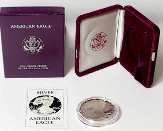 1986 Silver American Eagle Dollar Proof Coin & Uncirculated Mint W/COA 1oz .999
