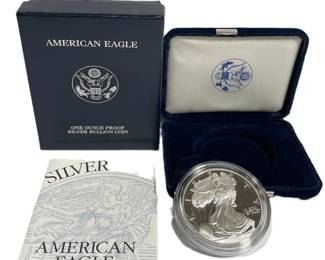 2000 P Silver American Eagle Dollar Proof Coin & Uncirculated Mint W/COA 1oz .999
