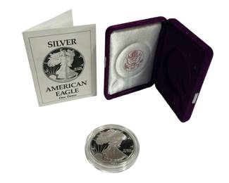 1990 Fine Silver American Eagle Dollar Proof and Uncirculated Mint W/COA Coin * 1 oz .999

