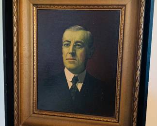 Wonderful oil on canvas of Woodrow Wilson