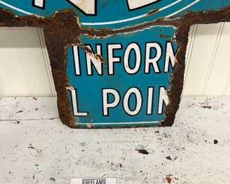 RARE 1920s Blue Goose BUS LINES Transportation PORCELAIN Sign