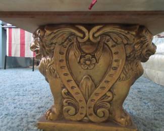 Lion legs on Marble top coffee table