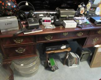 Vintage Desk, leather top