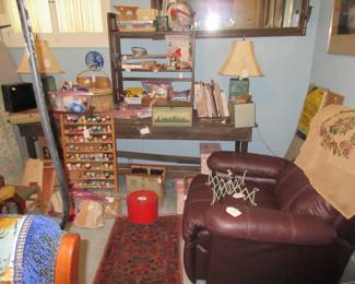 Recliner and lots of sewing items