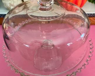 Candle Wick  Covered Cake Plate