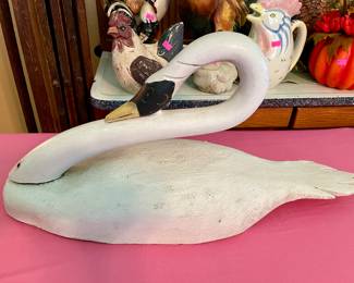 Vintage Wood Swan