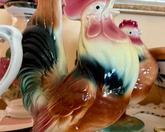 Plenty of Roosters and Chicken Collectibles and Decor