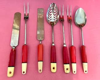 Vintage Red and Cream Utility Ware