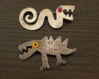 Sterling silver pins