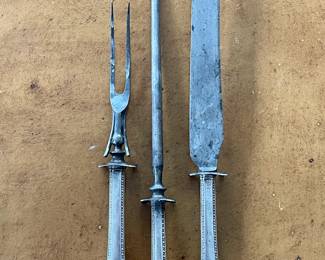 Sterling silver handled carving set