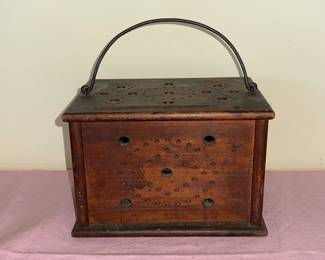 19th. Century pierced foot warmer