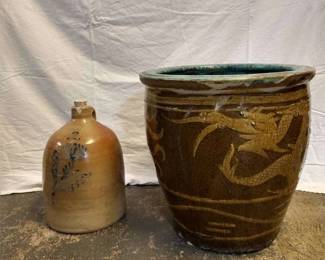 Large Planter And Jug