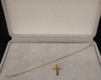 14K Gold Bracket With 1 20 10K Cross Pendant 