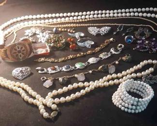 Vintage Costume Emmons Sarah Coventry Bracelet, Earrings, Necklaces