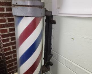 Vintage lighted Barber Pole, hard wired