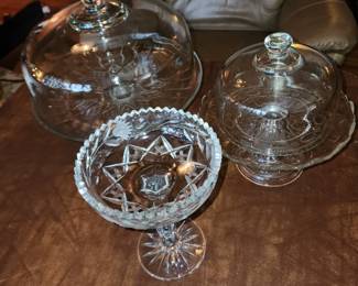 Cake plates and candy dish