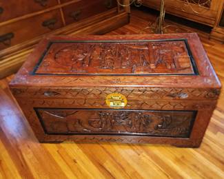 Oriental carved Trunk
