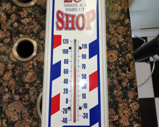 Barber shop metal thermometer 