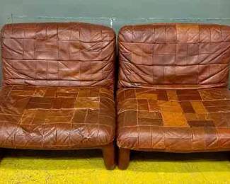 353 Low Leather Chair Pair