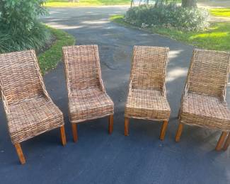 Woven wicker chairs 