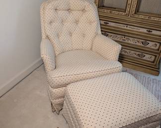 Upholstered Chair & Ottoman