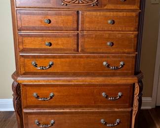 cherry inlaid chest of drawers