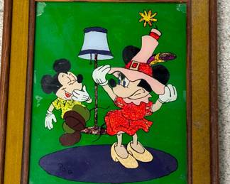 Foil Minnie and Mickey Mouse signed PJG 