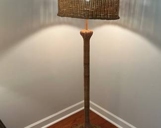 Vintage wicker lamp