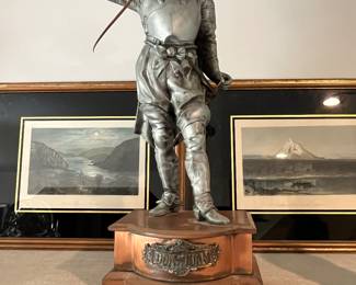 Don Juan & Don Caesar white metal statues