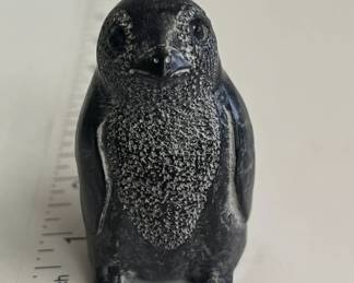 Vtg Wolf Originals Penguin Bird Soapstone Carving Figurine Signed Canada 2.5"