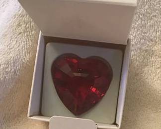 SCS Swarovski Renewal Gift 1998 Red Heart Crystal Figurine In Box 003-004