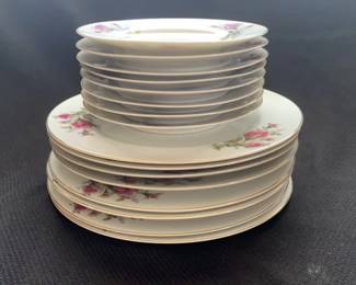 Set Of 8 Vintage Floral Thames Japan Dinner Salad Plates