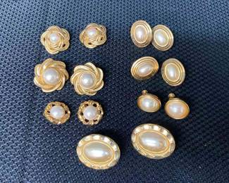 Pearl Colored Clip On Earrings 