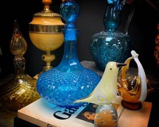 Art Glass and Vintage Lamps