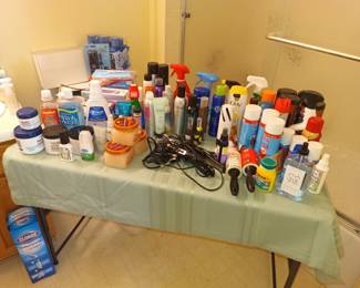 Cleaning supplies, bath and beauty products