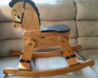 Vintage Children's Wood Rocking Horse