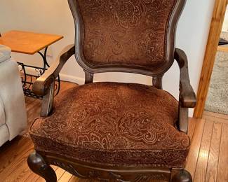 Accent Arm Chair Paisley Pattern Fabric