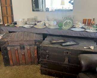 Antique steamer trunks