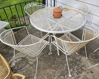 Larger Vintage metal patio table and chair set
