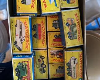 Vintage Matchbox cars and trucks