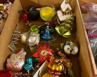 Glass ornaments from Old World Christmas, Christopher Radko, Inge, and more