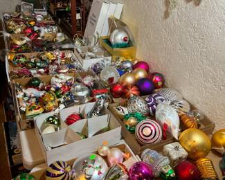 Vintage and Modern glass ornaments