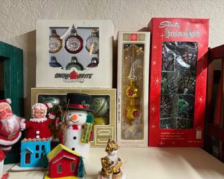 Vintage Christmas Lights and ornaments