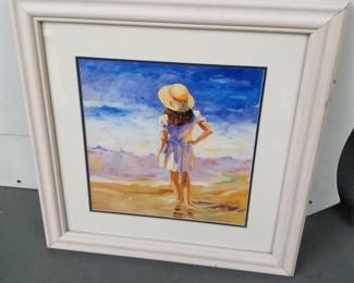 Girl on beach art