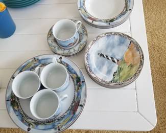 Lighthouse theme dinnerware