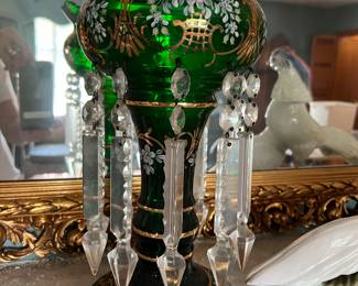 Pair of Green Mantle Lusters