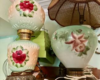 Vintage antique hurricane lamps