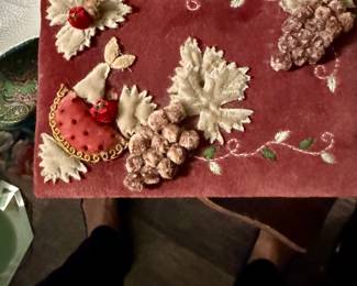 Vintage velvet covered box