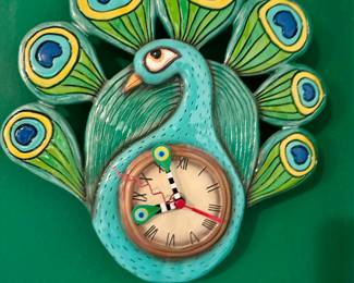 Peacock clock
