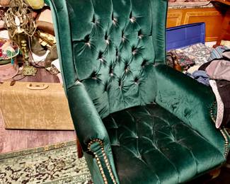 Beautiful green velvet chair